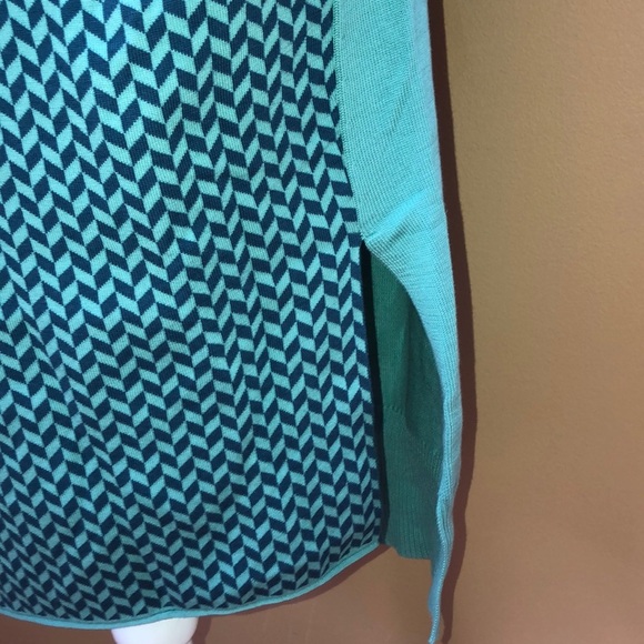 Tia Cibani Teal Sweater Sheath Dress 2 - Picture 3 of 6